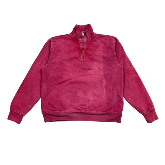 Rudy Jude Burgundy Half-Zip Sweatshirt - Picture 1 of 10